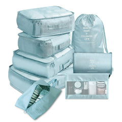 8 Piece Luggage Divider Bag Travel Clothes Organizer Packing Cubes