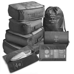 8 Piece Luggage Divider Bag Travel Clothes Organizer Packing Cubes