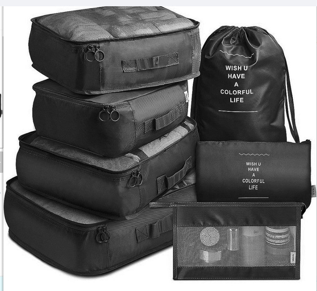 8 Piece Luggage Divider Bag Travel Clothes Organizer Packing Cubes