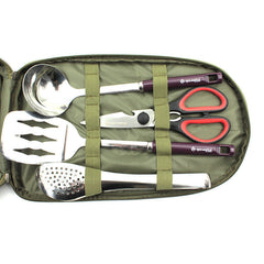8 Piece Camp Kitchen Cooking Utensil Set Portable BBQ Camping