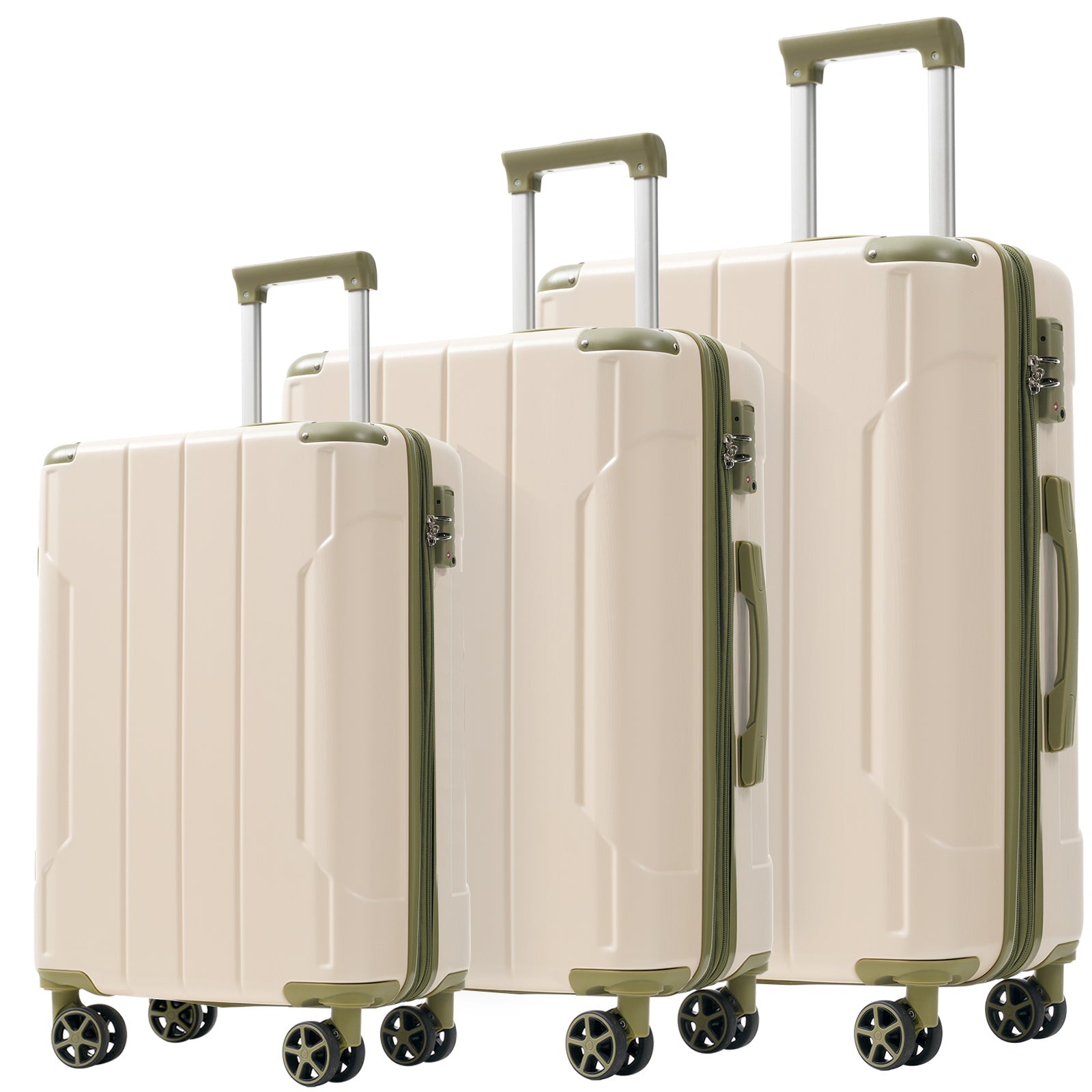3-Piece Expandable Hard Shell Luggage Set with TSA Lock