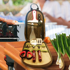 8 Piece Camp Kitchen Cooking Utensil Set Portable BBQ Camping