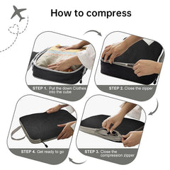 Travel Compression Packing Cubes Ultralight Expandable Luggage Organizer Bags