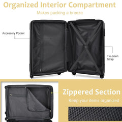 3-Piece Expandable Hard Shell Luggage Set with TSA Lock