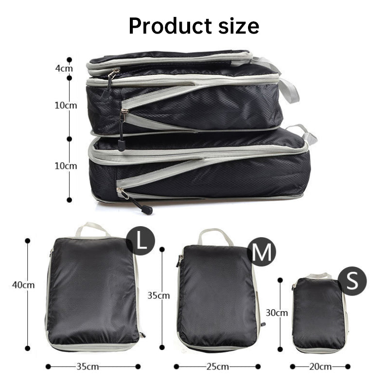 Travel Compression Packing Cubes Ultralight Expandable Luggage Organizer Bags