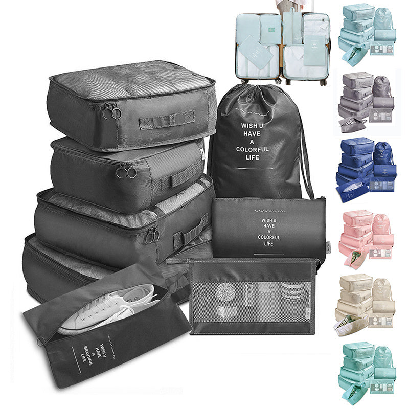8 Piece Luggage Divider Bag Travel Clothes Organizer Packing Cubes
