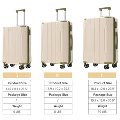 3-Piece Expandable Hard Shell Luggage Set with TSA Lock