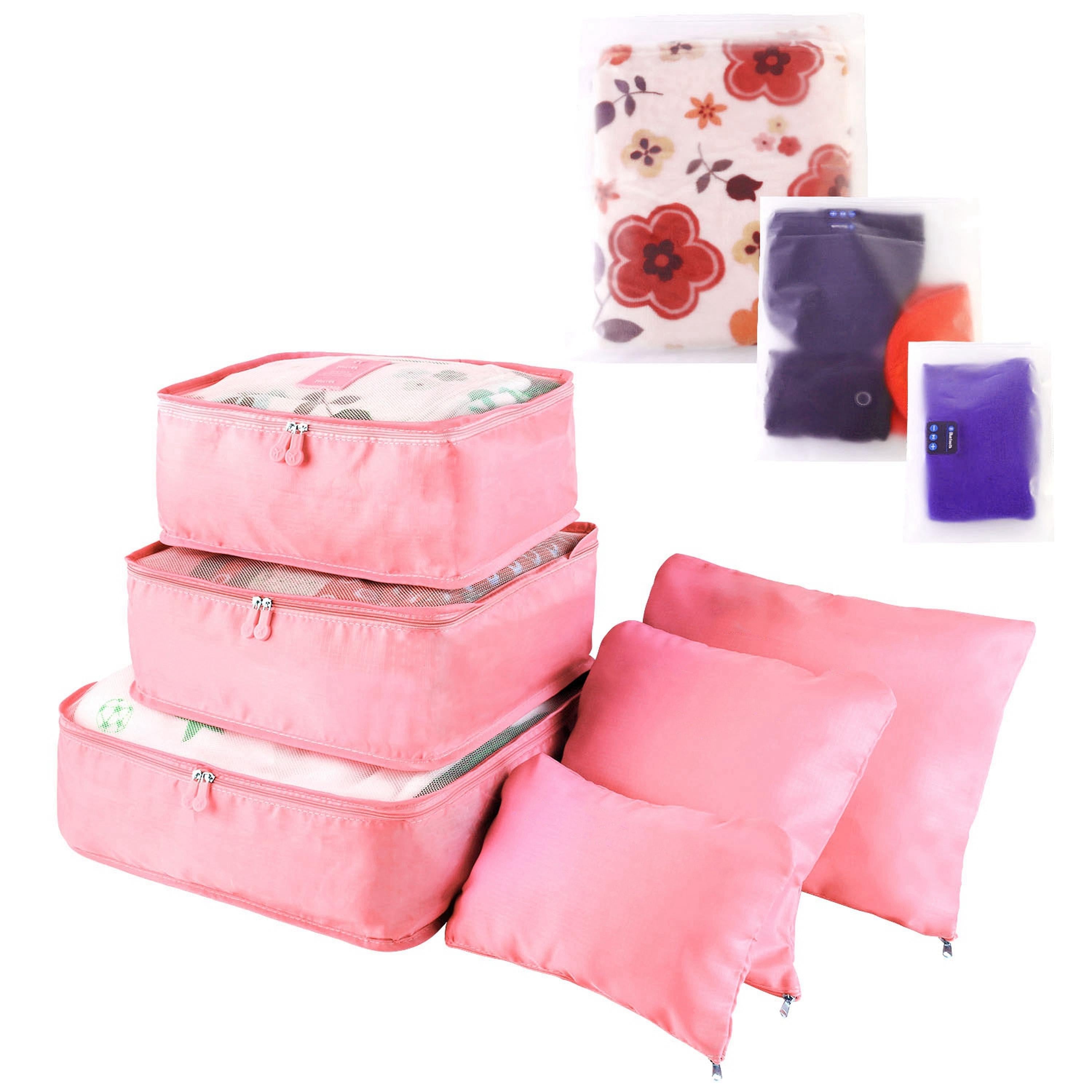 9 Piece Clothes Storage Bags Travel Luggage Organizer Packing Cubes