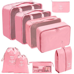 7 8 9 10 Piece Travel Organizer Packing Cubes Set