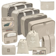 7 8 9 10 Piece Travel Organizer Packing Cubes Set