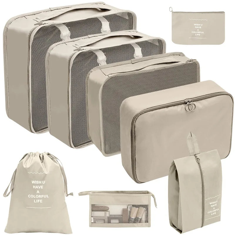 7 8 9 10 Piece Travel Organizer Packing Cubes Set