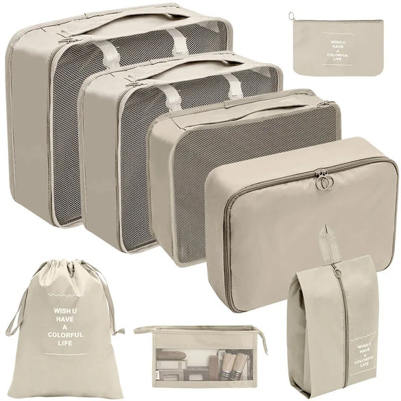 7 8 9 10 Piece Travel Organizer Packing Cubes Set
