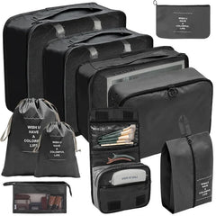 7 8 9 10 Piece Travel Organizer Packing Cubes Set