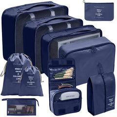 7 8 9 10 Piece Travel Organizer Packing Cubes Set