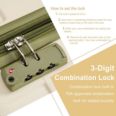 3-Piece Expandable Hard Shell Luggage Set with TSA Lock