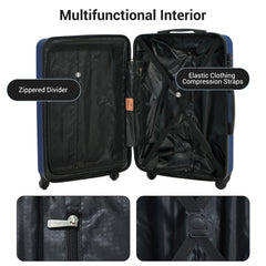 7-Piece ABS Luggage Set with Spinner Wheels and TSA Lock
