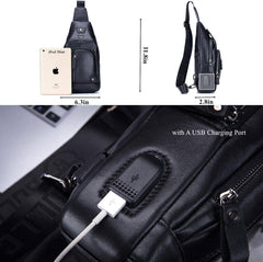 Men’s Leather Sling Bag – Secure Anti-Theft Classic Everyday