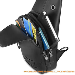 Men’s Leather Sling Bag – Secure Anti-Theft