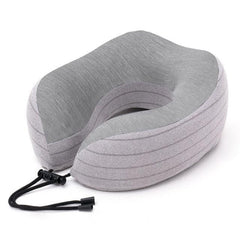 Memory Foam Travel Neck Pillow Folding Support Airplane Headrest Cushion