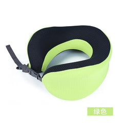 Memory Foam Travel Neck Pillow Folding Support Airplane Headrest Cushion