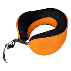 Memory Foam Travel Neck Pillow Folding Support Airplane Headrest Cushion