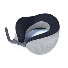 Memory Foam Travel Neck Pillow Folding Support Airplane Headrest Cushion