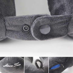 Memory Foam Travel Neck Pillow Folding Support Airplane Headrest Cushion
