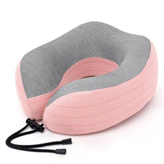 Memory Foam Travel Neck Pillow Folding Support Airplane Headrest Cushion