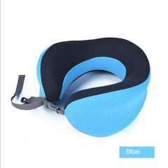 Memory Foam Travel Neck Pillow Folding Support Airplane Headrest Cushion