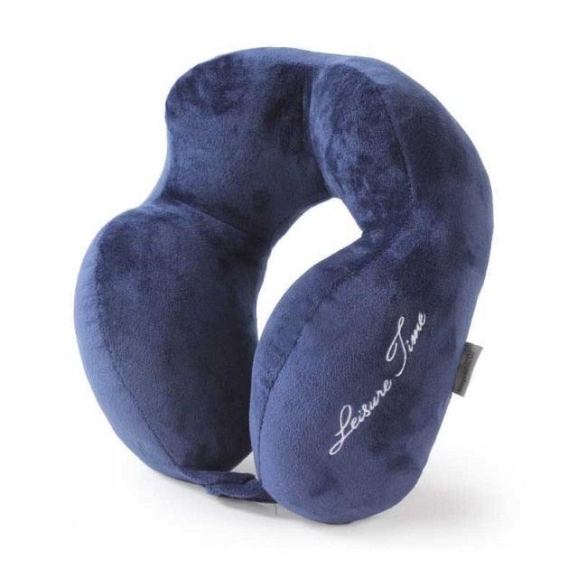 Memory Foam Travel Neck Pillow Folding Support Airplane Headrest Cushion