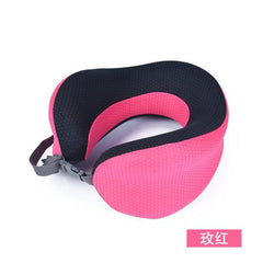 Memory Foam Travel Neck Pillow Folding Support Airplane Headrest Cushion
