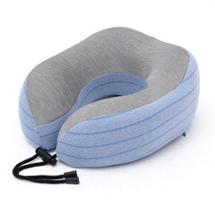 Memory Foam Travel Neck Pillow Folding Support Airplane Headrest Cushion